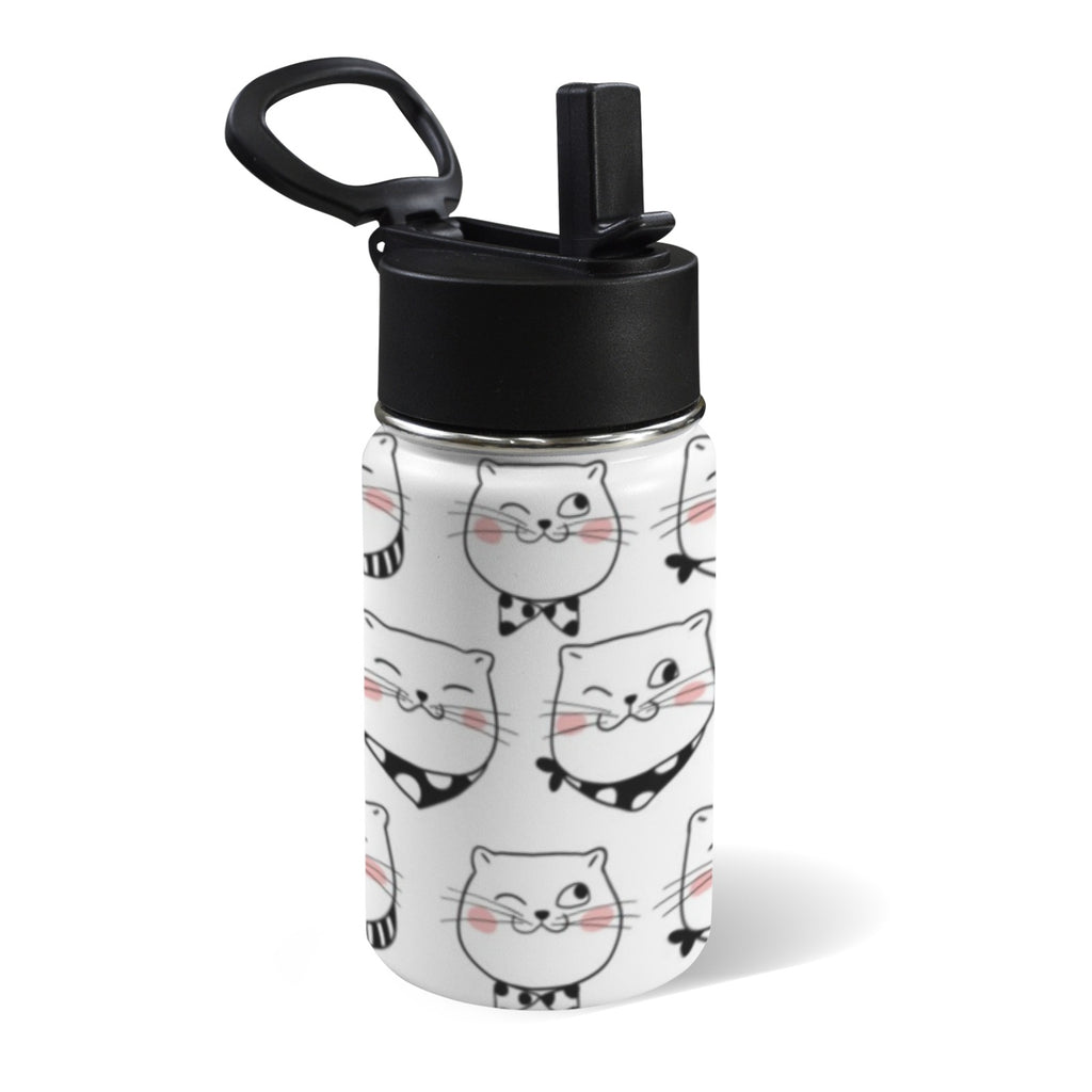 Winking Cats 12oz Kids Water Bottle with Straw Lid