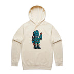Robot - Mens Hoodie Ecru Mens Hoodie Printed In Australia Sci Fi