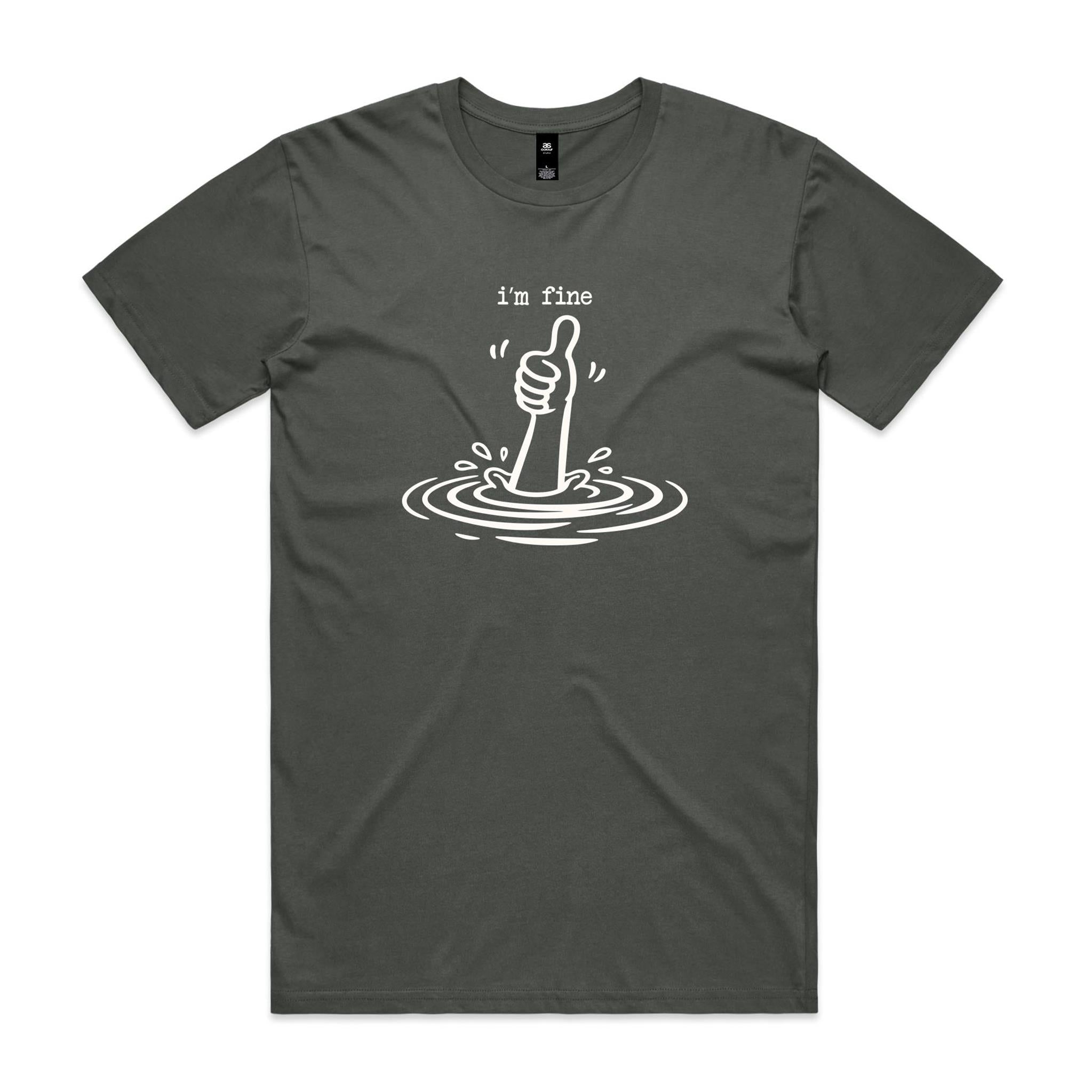 I'm Fine Drowning Thumbs Up Men's AS Colour T-shirt