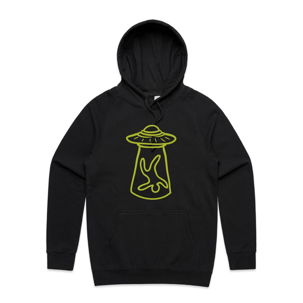 Alien Abduction, UFO - Mens Hoodie Black Mens Hoodie Printed In Australia Sci Fi