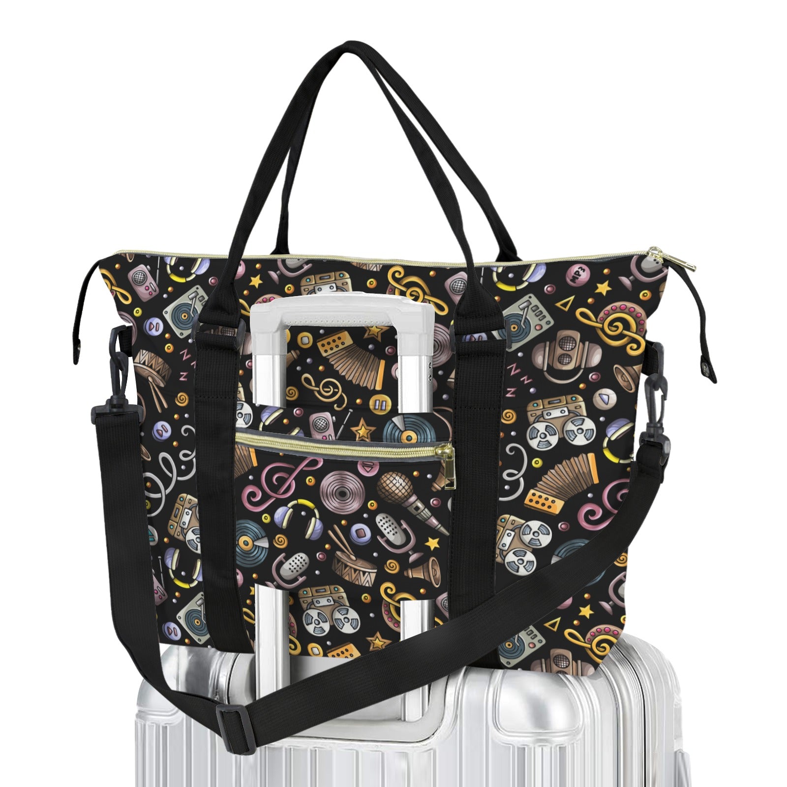 Retro Music Mix Duffle Bag-Simple (Model 1715) One Size Duffle Bag-Simple (1715)
