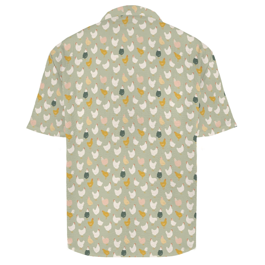 Chicken Life Men's Crinkle Hawaiian Shirt