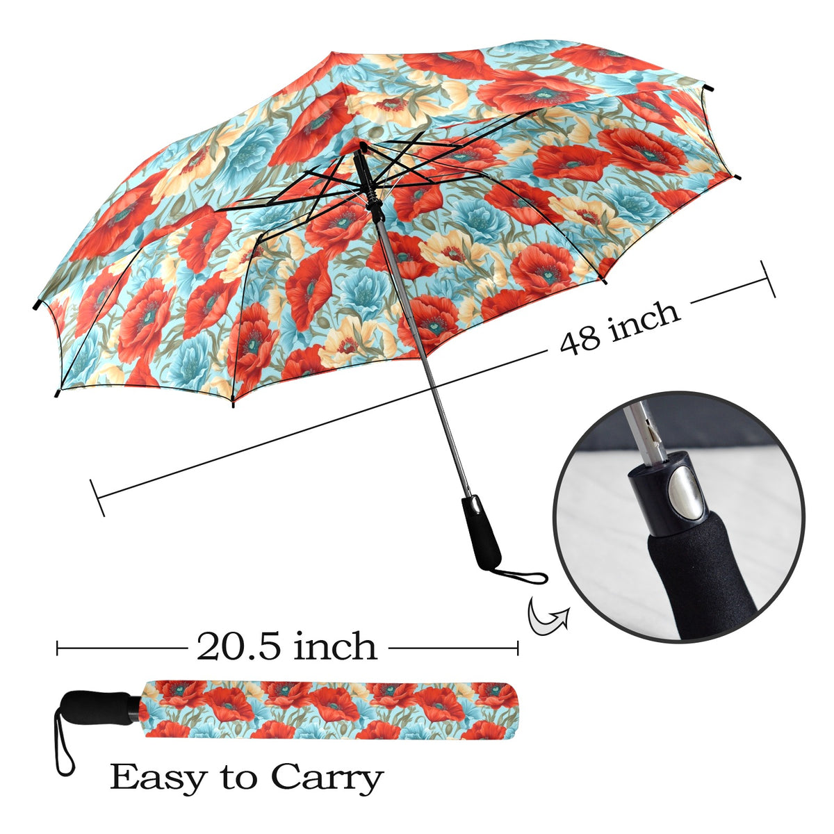 Vibrant Floral Umbrella Umbrella Plants Printed Offshore