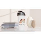 I Think I'll Just Be Happy Today - White 15oz Stainless Steel Travel Mug Travel Mug Globally Fulfilled motivation positivity