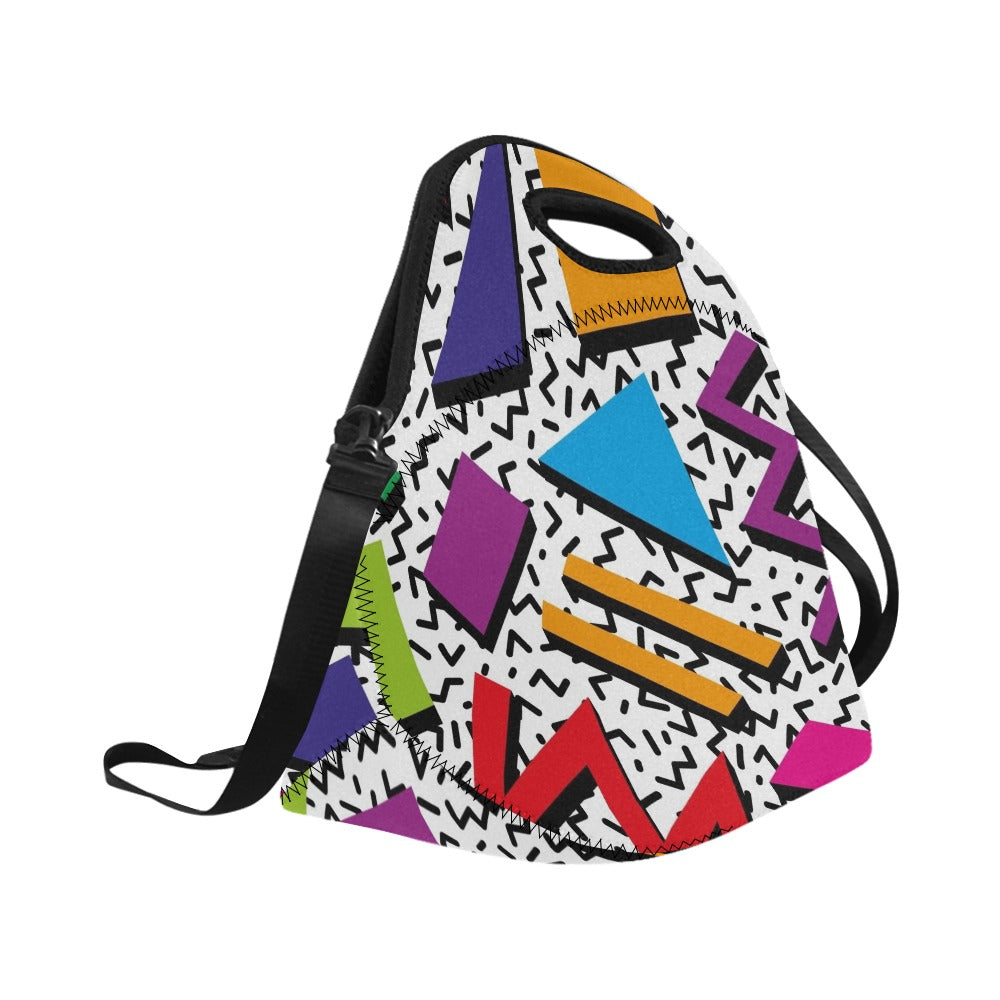 Graphic 80's Neoprene Lunch Bag/Large (Model 1669) Neoprene Lunch Bag Printed Offshore Retro