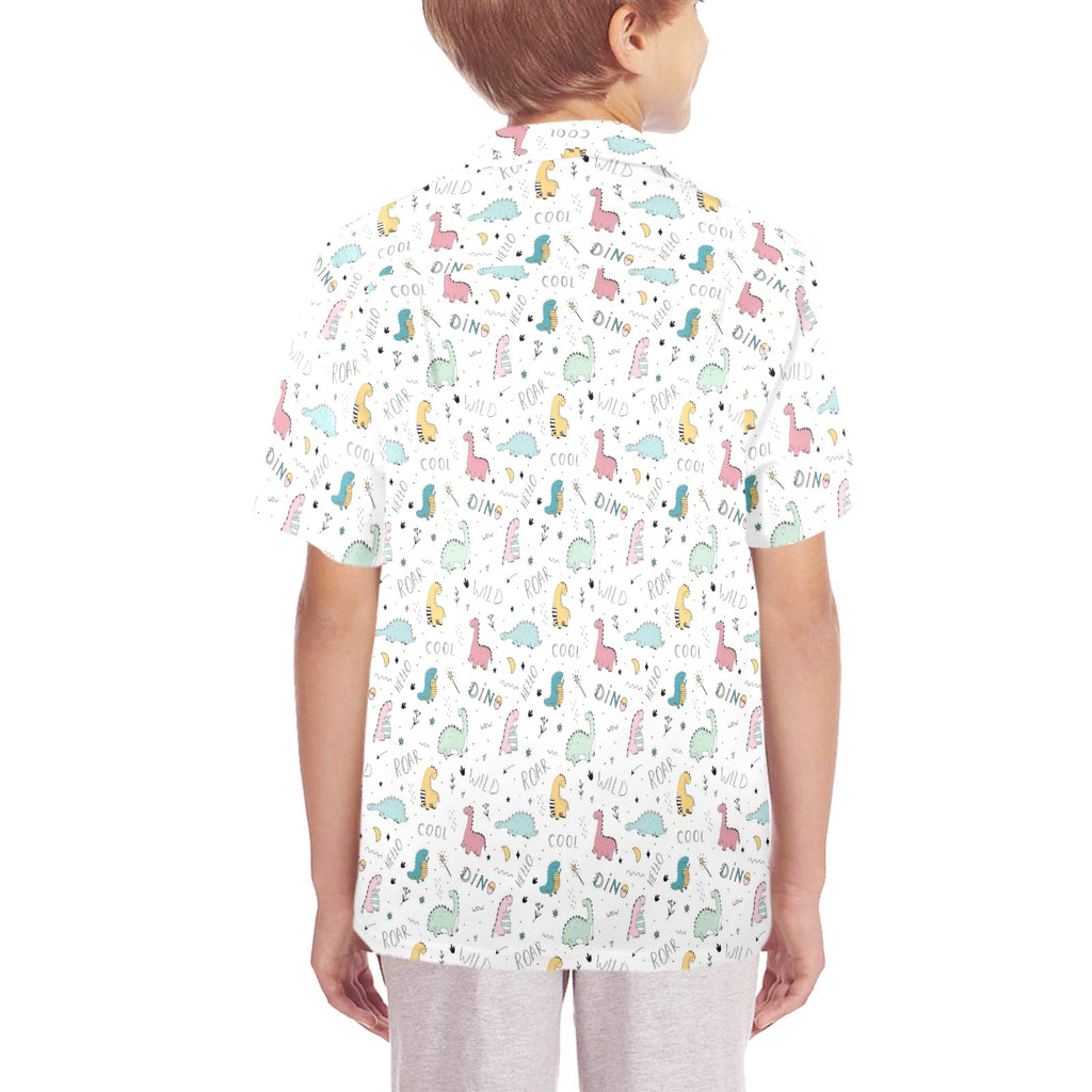 Quirky Dinosaurs Senior Kids Hawaiian Shirt