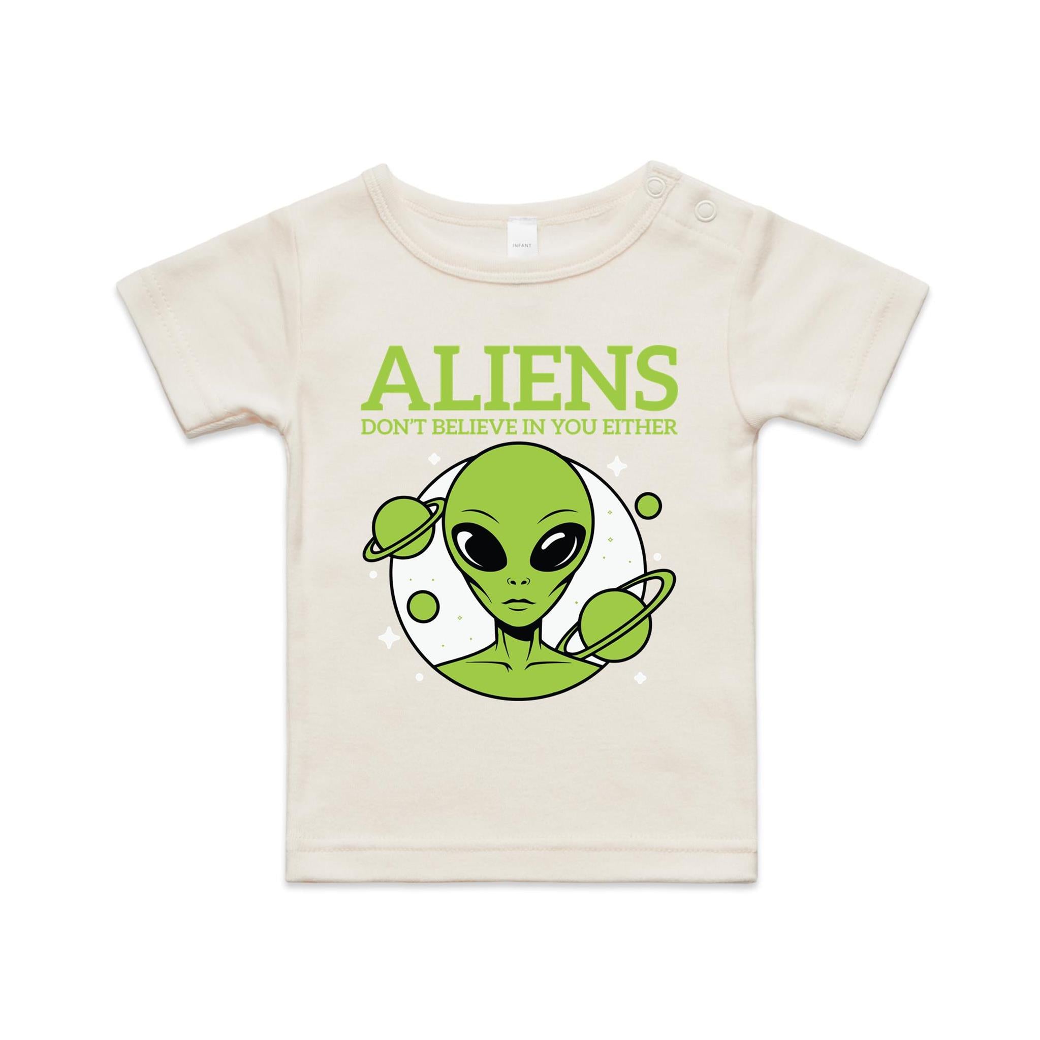 Aliens Don't Believe In You Either AS Colour Baby T-shirt