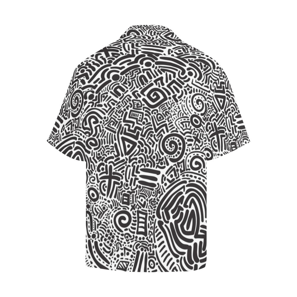 Black And White - Mens Hawaiian Shirt