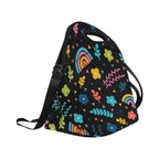 Rainbows And Flowers Neoprene Lunch Bag/Large (Model 1669) Neoprene Lunch Bag Printed Offshore