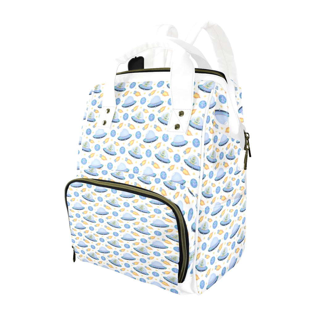 UFO's Multi-Function Backpack, Nappy / Diaper Bag One Size Multi-function Backpack, Nappy / Diaper Bag Printed Offshore Sci Fi