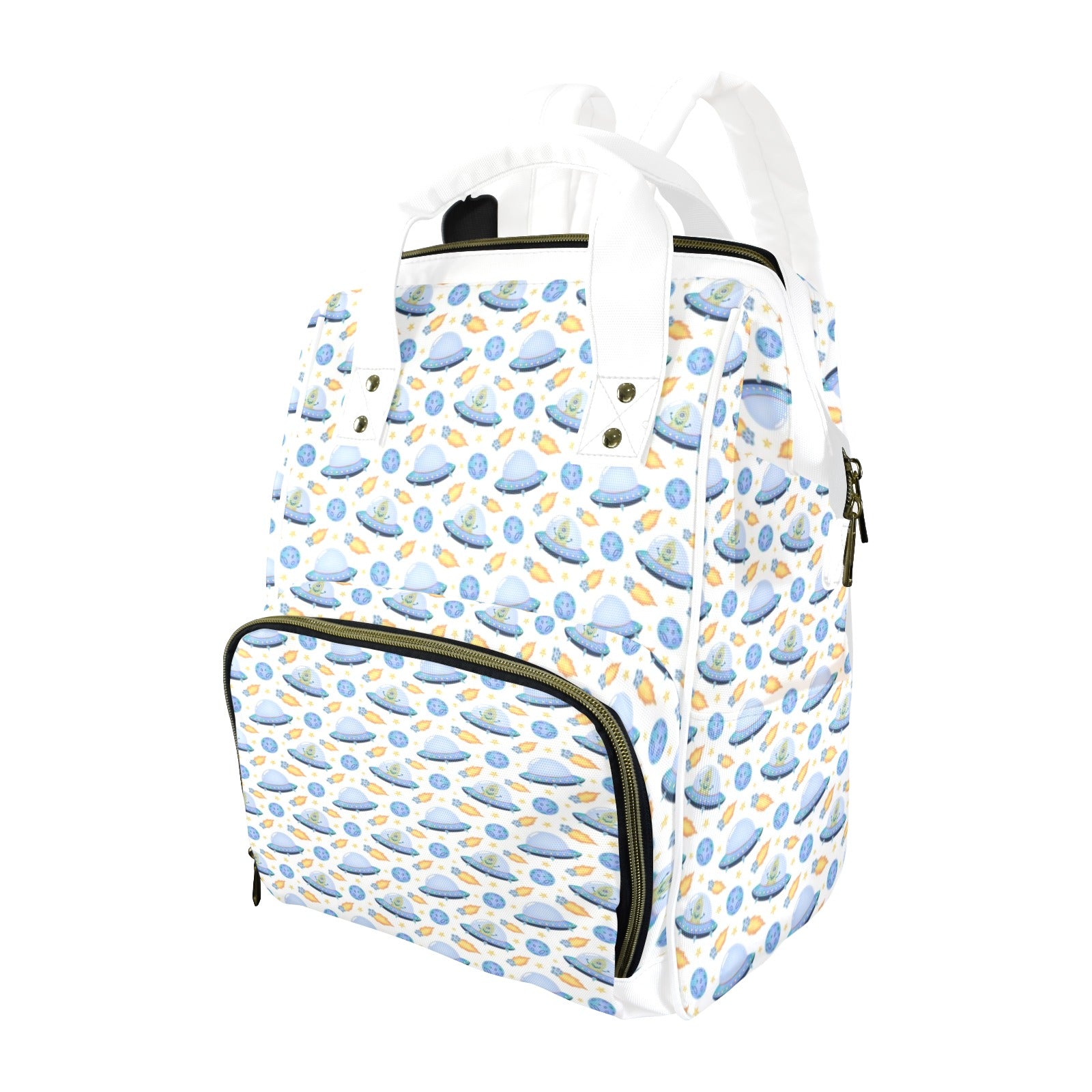 UFO's Multi-Function Backpack, Nappy / Diaper Bag One Size Multi-function Backpack, Nappy / Diaper Bag Printed Offshore Sci Fi