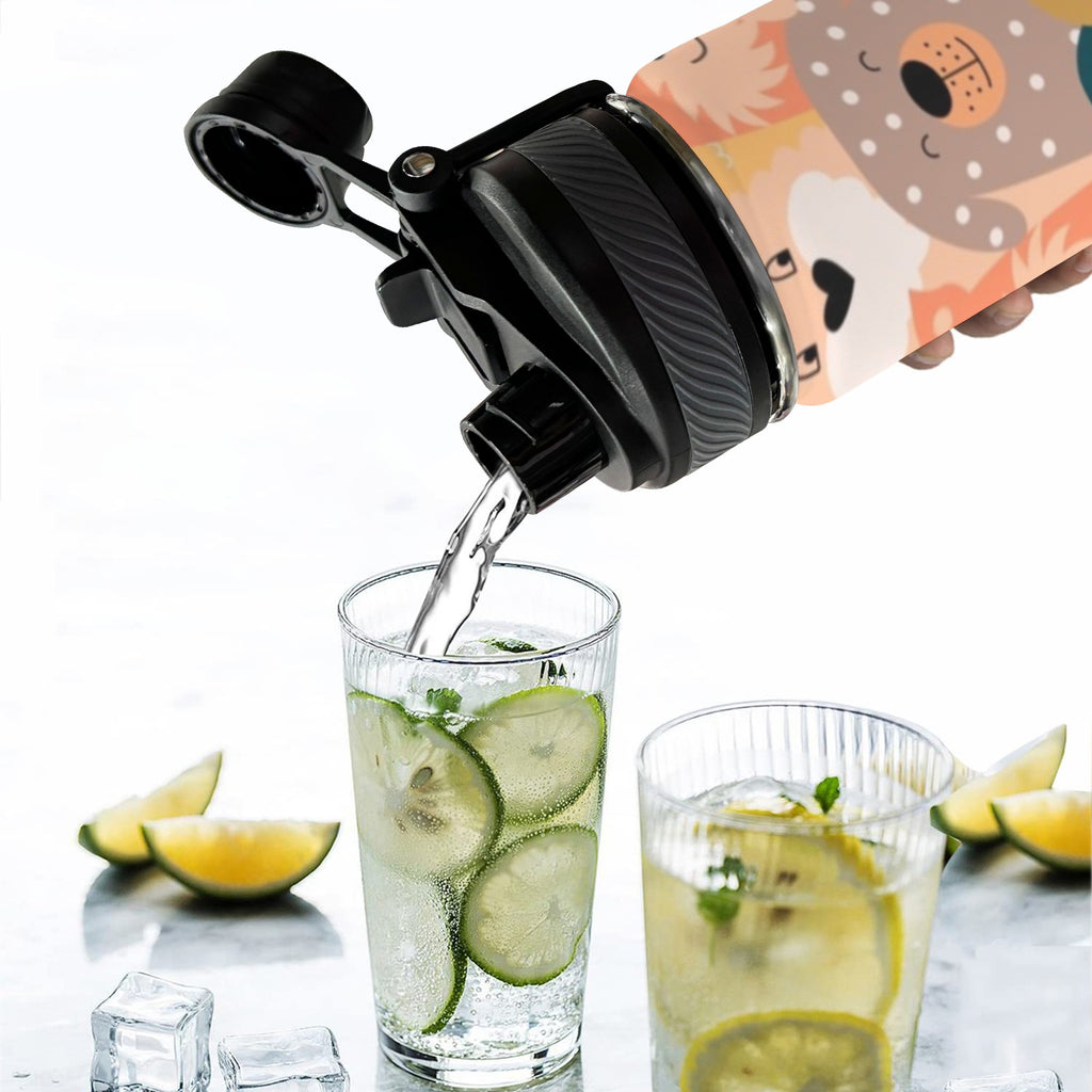 Lots Of Dogs - Insulated Water Bottle with Dual-Use Lid (18oz) Insulated Water Bottle with Dual-Use Lid (18oz) animal Printed Offshore