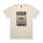 Please Be Patient, I'm From The 1900's AS Colour Heavy Faded Tee Unisex Faded ecru Heavy Faded T-shirt Music Printed In Australia