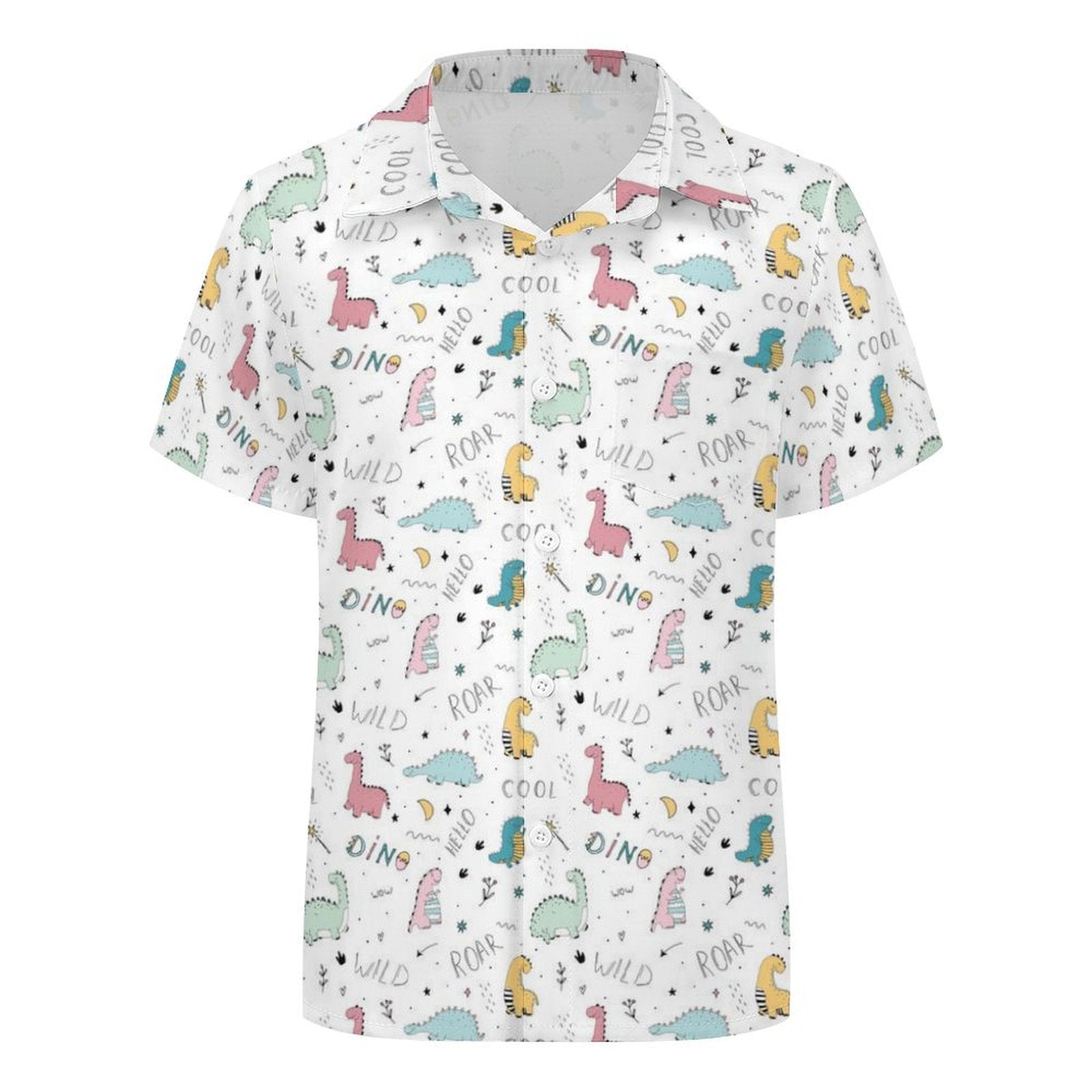 Quirky Dinosaurs Kids Cotton Short Sleeve Shirt