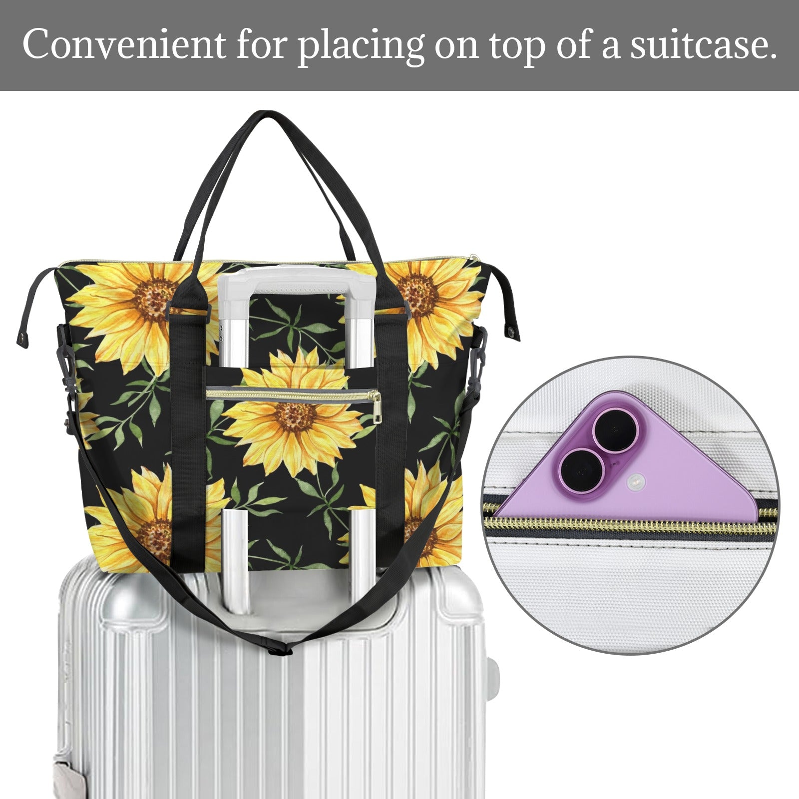 Painted Sunflowers Duffle Bag-Simple (Model 1715) Duffle Bag-Simple (1715)