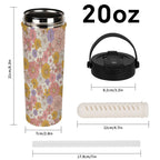 Faded Floral 20oz Tea Tumbler with Carry Handle