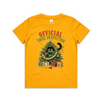 Official Tree Inspector Cat Kids Christmas T-shirt Gold Kids Christmas T-shirt Christmas Printed In Australia