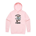 Coffee, Because Murder Is Wrong - Mens Hoodie Pink Mens Hoodie Coffee Printed In Australia