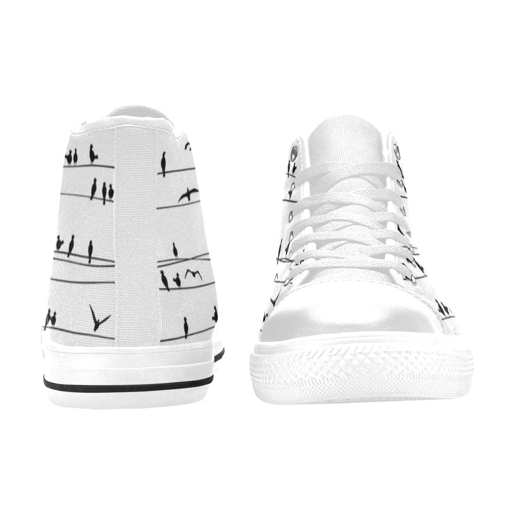 Birds On A Wire - Kids High Top Canvas Shoes