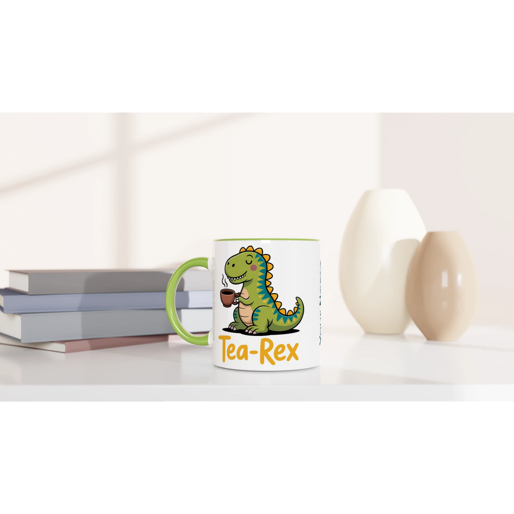 Personalised - Tea-Rex, Tea Drinking Dinosaur - 11oz Ceramic Mug Personalised 11oz Mug animal Globally Fulfilled Tea