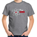 I'm The Bomb, Atom - Kids Youth T-Shirt Grey Marle Kids Youth T-shirt Printed In Australia Science