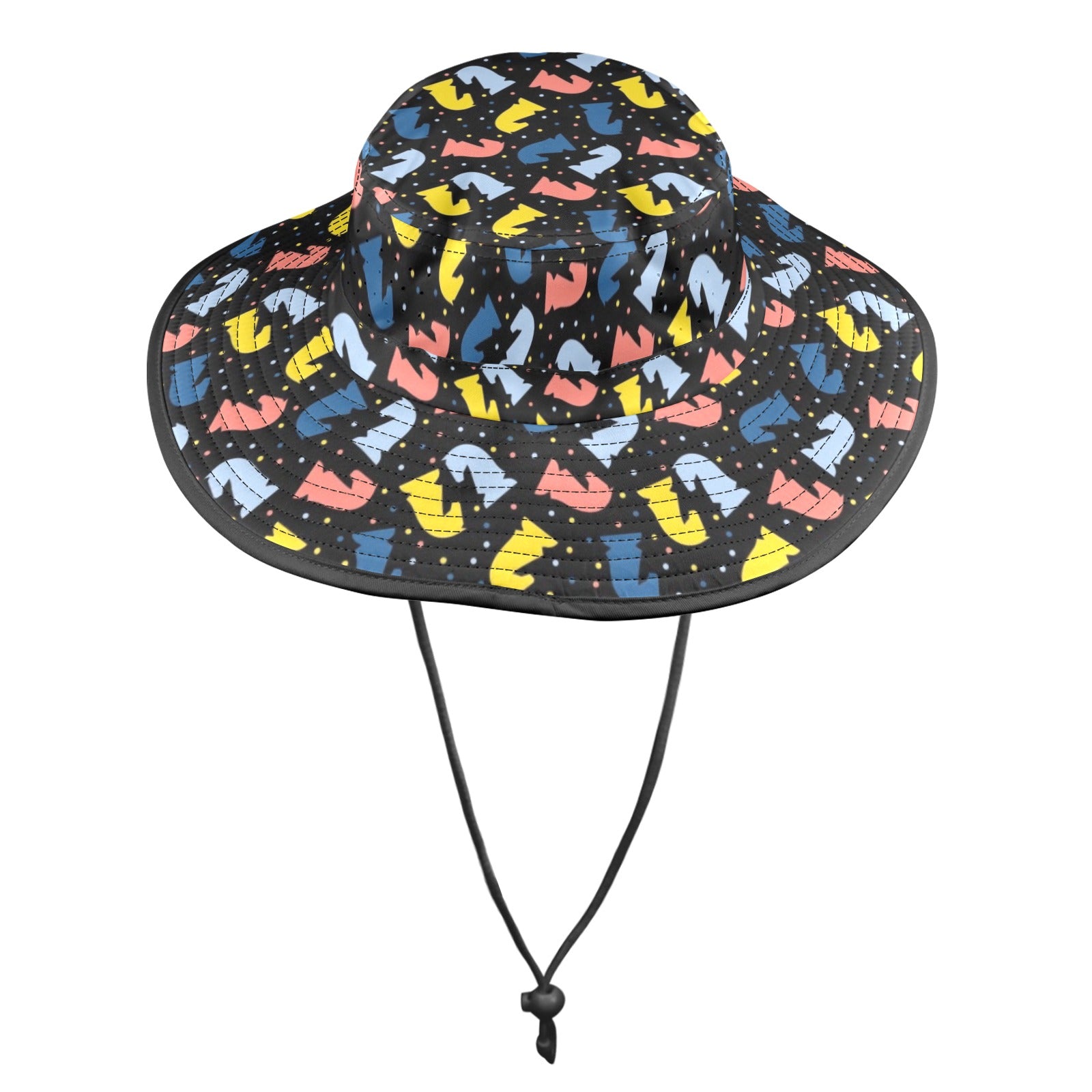 Colourful Chess Wide Brim Bucket Hat Wide Brim Bucket Hat Chess Games Printed Offshore
