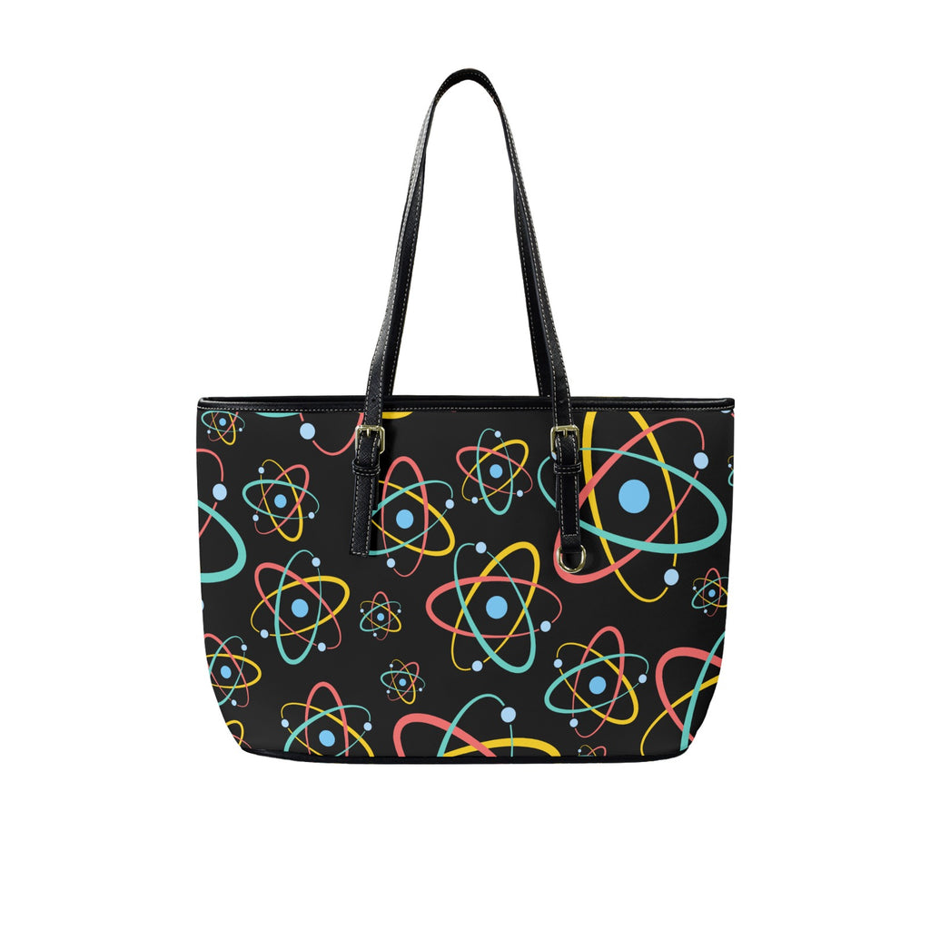Atoms - Leather Tote Bag-Large