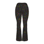 Music Notes High Waist Crossover Tummy Control Flare Leggings High Waist Flare Leggings Music Printed Offshore