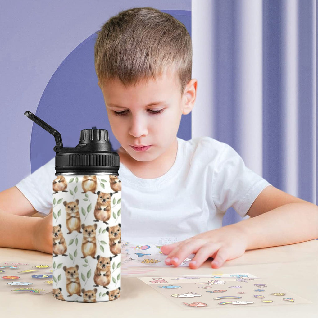 Quokkas Kids Water Bottle with Chug Lid (12 oz) Kids Water Bottle with Chug Lid animal Australia Printed Offshore