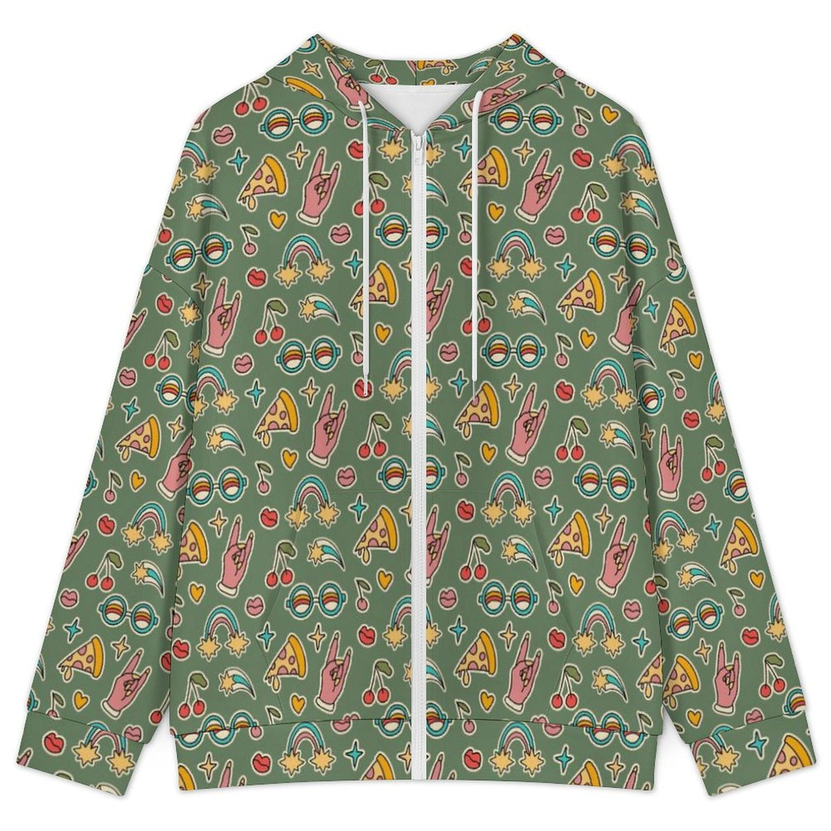 Groovy Retro Women's Full-Zip Hoodie