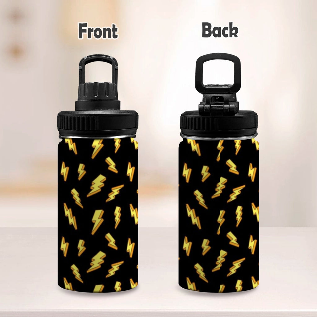 Lightning Bolts - Kids Water Bottle with Chug Lid (12 oz) Kids Water Bottle with Chug Lid comic Printed Offshore
