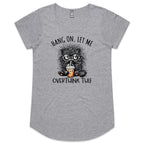 Frazzled Cat, Hang On Let Me Overthink This Women's AS Colour Scoop Neck T-Shirt Grey Marle Womens Scoop Neck T-shirt animal Printed In Australia