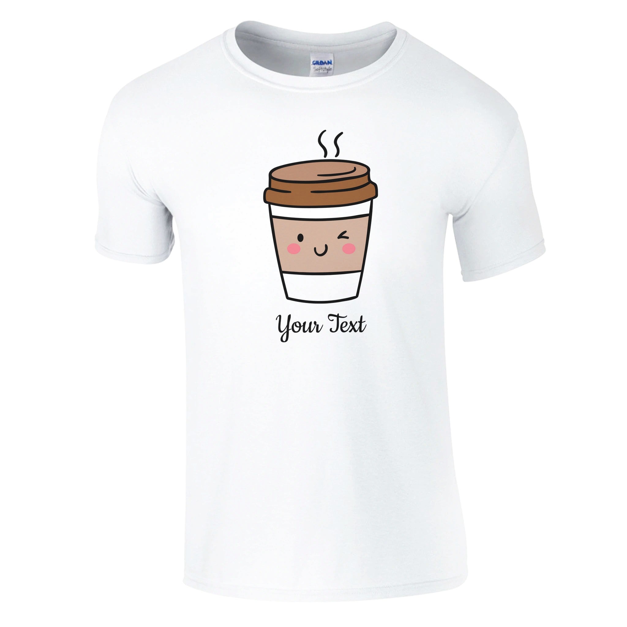 Personalised - Coffee Characters - Classic Unisex Crewneck T-shirt White Personalised T-shirt Coffee Customise Globally Fulfilled Personalise