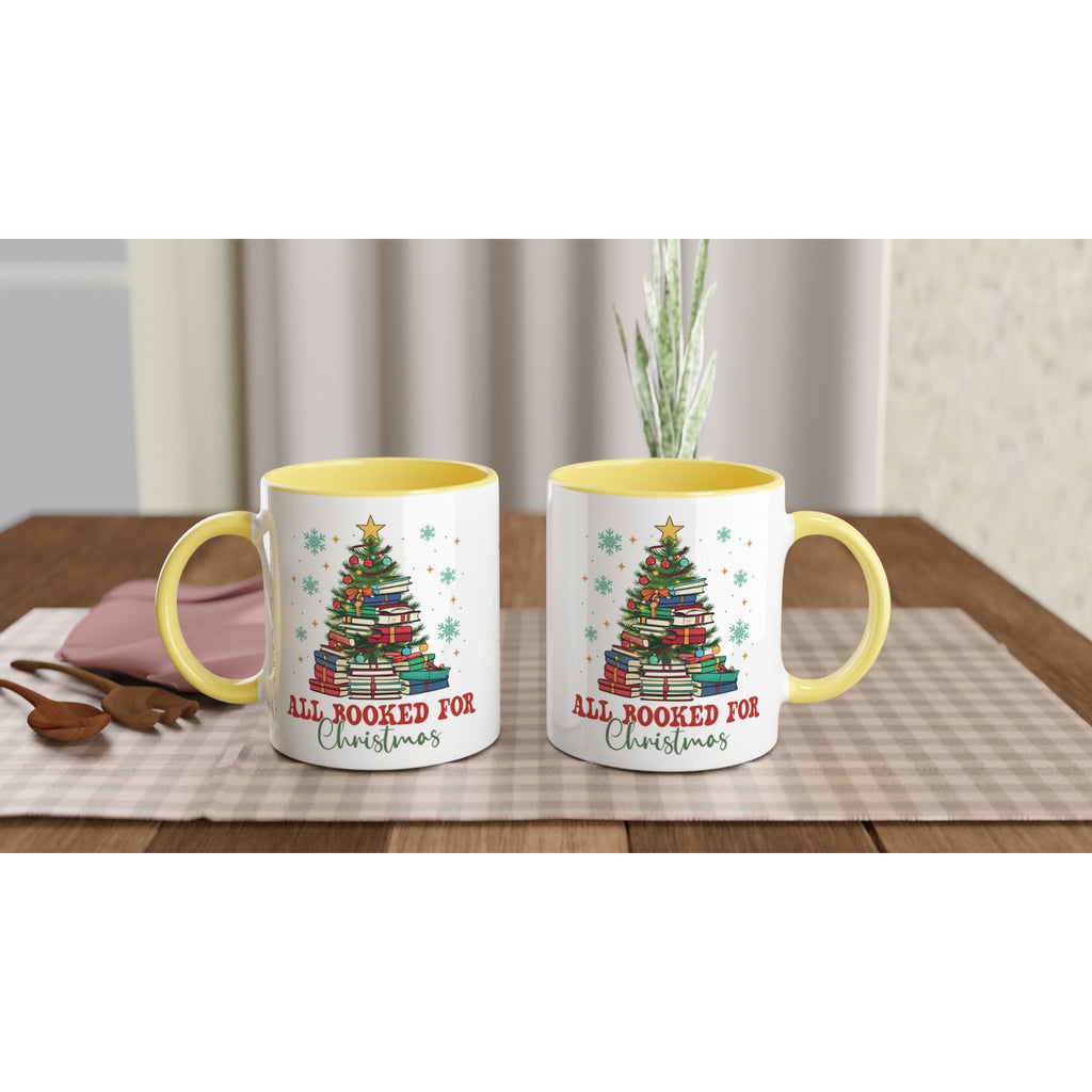 All Booked For Christmas White 11oz Ceramic Mug with Color Inside Colour 11oz Mug
