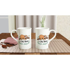 Sloth, I Like Naps - White 10oz Porcelain Slim Mug Porcelain Mug animal Globally Fulfilled