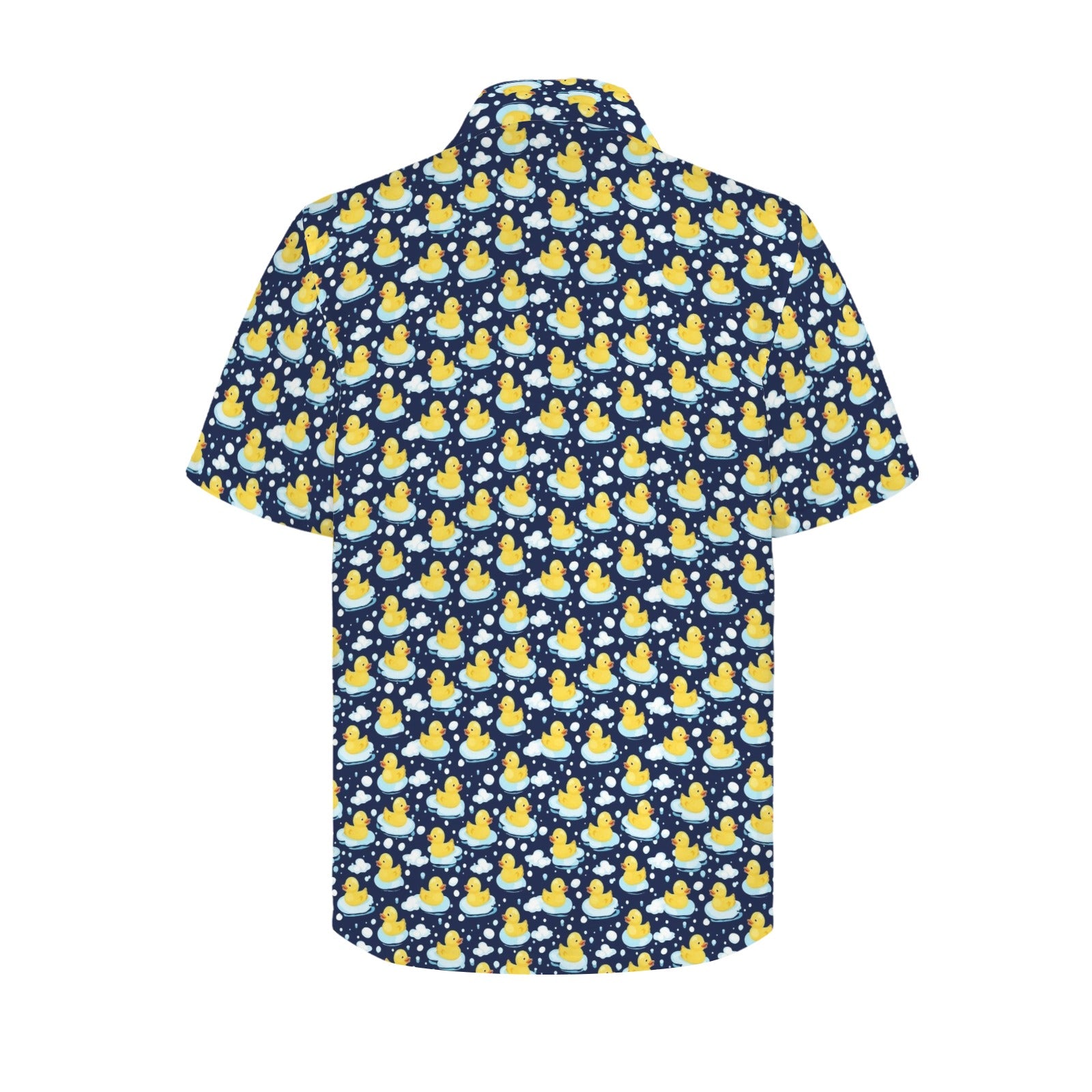 Rubber Ducks On Dark Men's Short Sleeve Hawaiian Shirt