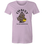 I'm Saxy And I Know It, Saxophone Hippo - Womens T-shirt Lavender Womens T-shirt animal Music Printed In Australia