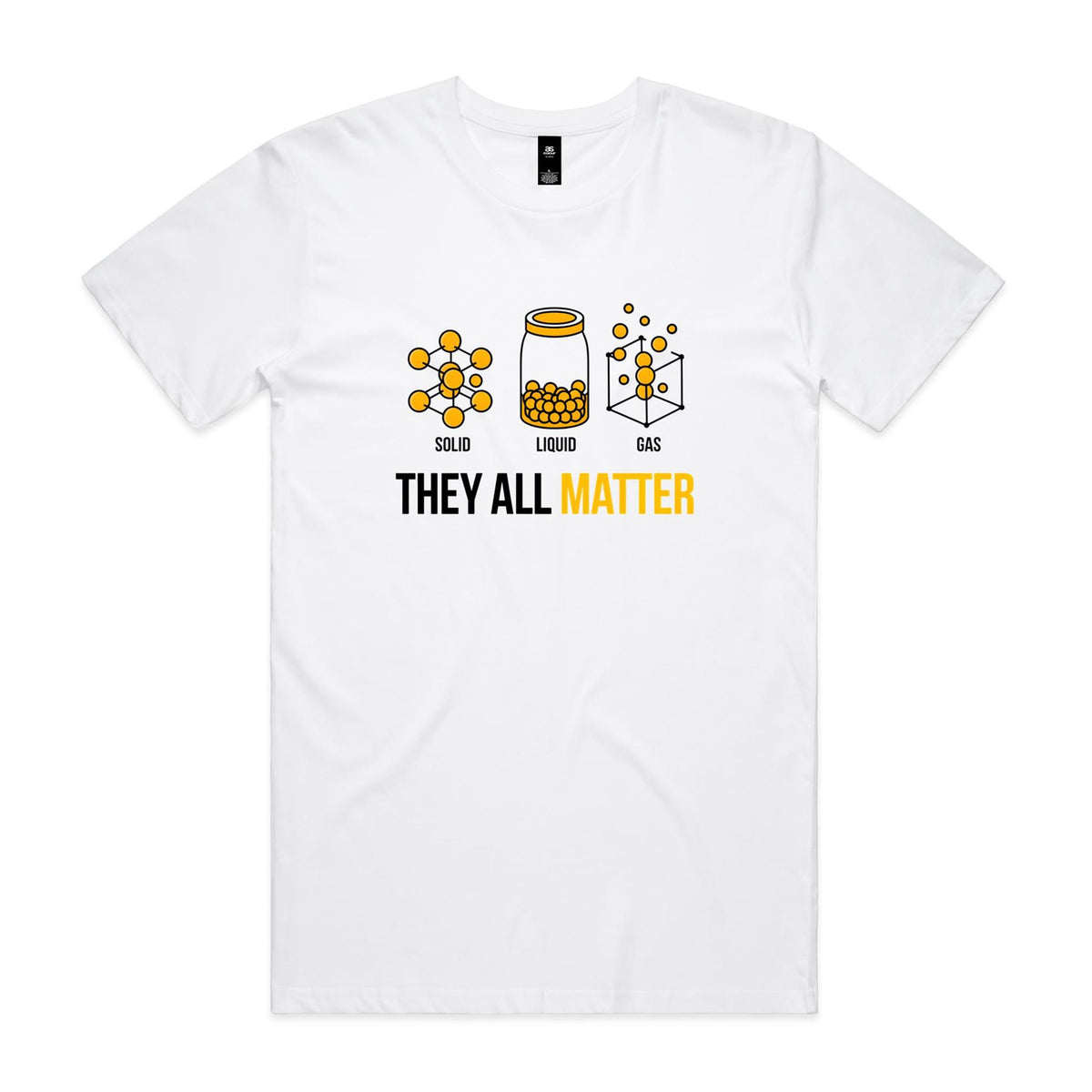 They All Matter Solid Liquid Gas Men's AS Colour T-shirt White Mens T-shirt Printed In Australia Science