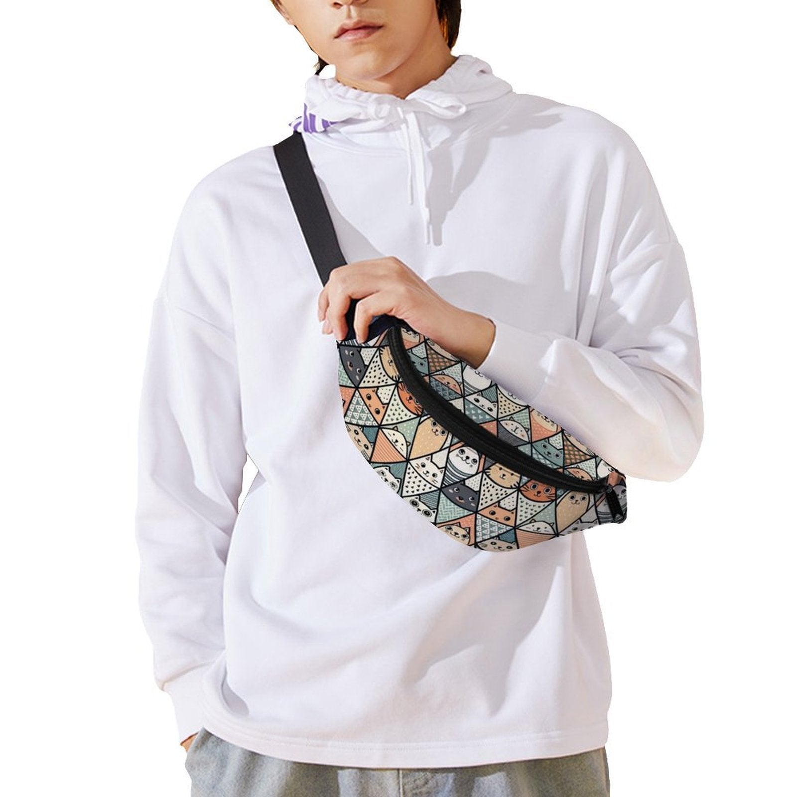 Diamond Cat Pattern - Bum Bag / Fanny Pack