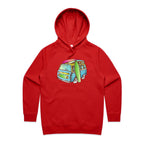 Surf Trip - Womens Hoodie Red Womens 2XL Womens Hoodie Printed In Australia Surf