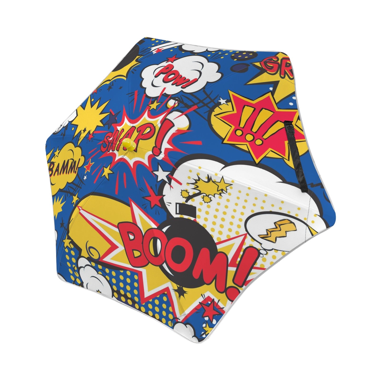 Blue Comic Book Kids Safe Round Corner Umbrella One Size Kids Safe Round Corner Umbrella comic Printed Offshore