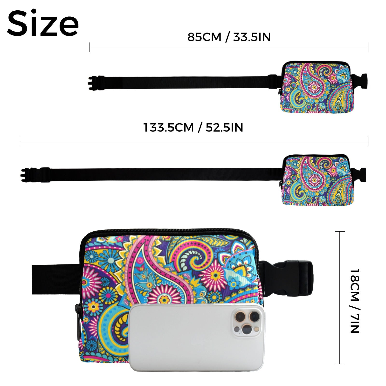 Bright Paisley - Belt Bag