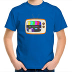 Retro TV, No Signal - Kids Youth T-Shirt Bright Royal Kids Youth T-shirt Printed In Australia Retro Tech