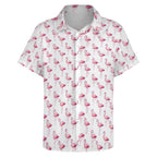 Flamingos Women's Collared Pocketless Short Sleeve Shirt