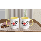 Personalise Teacher Mode On White 11oz Ceramic Mug with Color Inside Personalised 11oz Mug