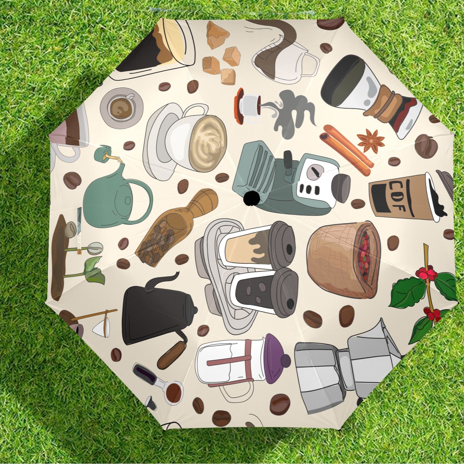 All The Coffee - Semi-Automatic Foldable Umbrella (Model U12) Semi-Automatic Foldable Umbrella (U12)