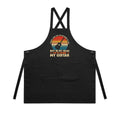 In My Head I'm Playing Guitar AS Colour Carrie Apron Black One Size Apron Music Printed In Australia