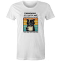 Shhh, My Coffee And I Are Having A Moment, Cat Women's AS Colour T-shirt White Womens T-shirt animal Coffee Printed In Australia