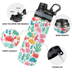 Cartoon Sea Creatures - Insulated Water Bottle with Dual-Use Lid (18oz) Insulated Water Bottle with Dual-Use Lid (18oz) animal Ocean Printed Offshore