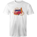 Drive And Surf - Mens T-Shirt White Mens T-shirt Printed In Australia Summer Surf